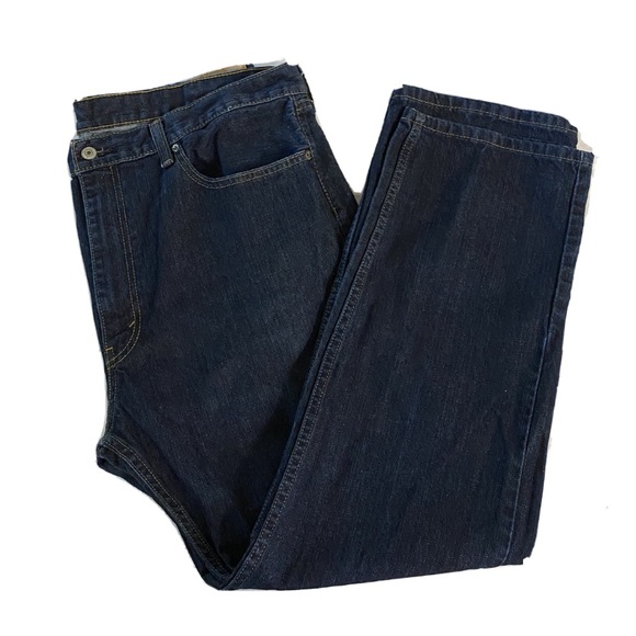 LEVI'S Strauss 505 Straight Fit Dark Wash Jeans W40x30L - Picture 2 of 15